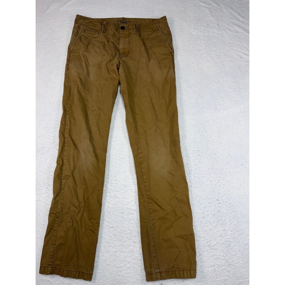 Old Navy Broken-In Khaki Slim Fit Pants Mens 32x34 Brown Cotton Chinos